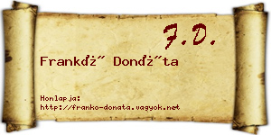 Frankó Donáta névjegykártya